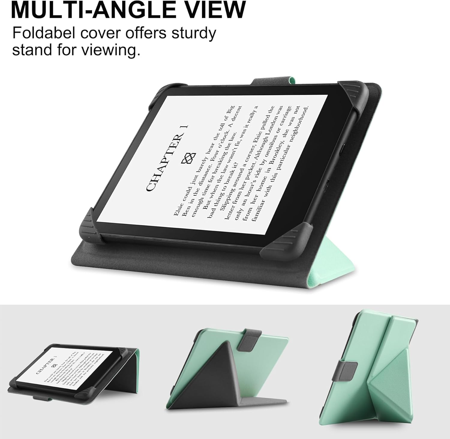 Thumbnail 2 de HGWALP Universal Case for 6.8–7 Inch eReaders (PU Leather, Stand) – Green