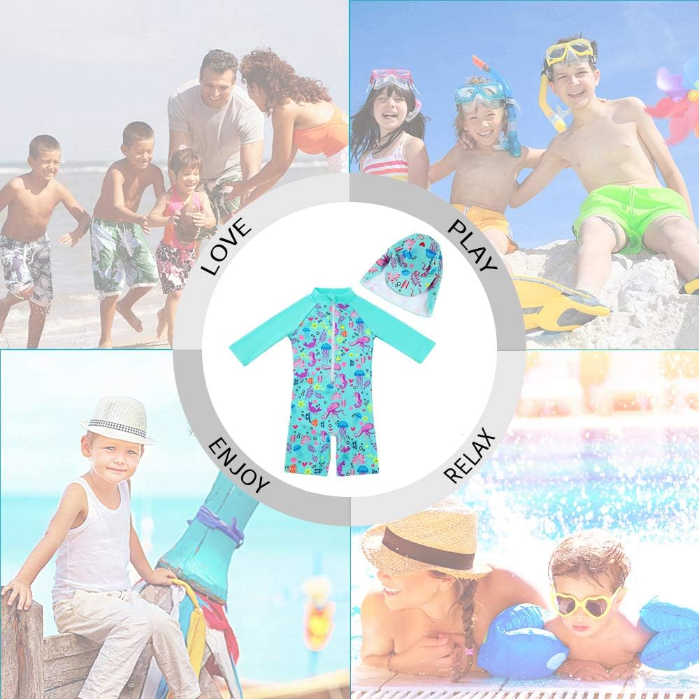 Detalle de Upandfast Baby Girl One Piece Swimwear with Sun Hat UPF 50+