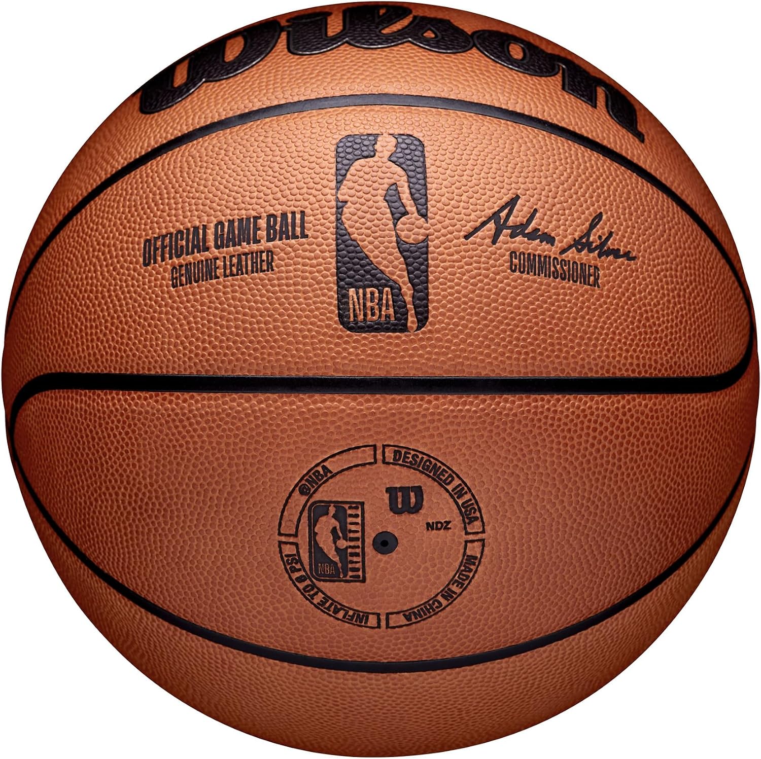 Detalle 2 de Wilson WTB7500ID07 NBA公式ゲームボール 室内用 サイズ7 ブラウン
