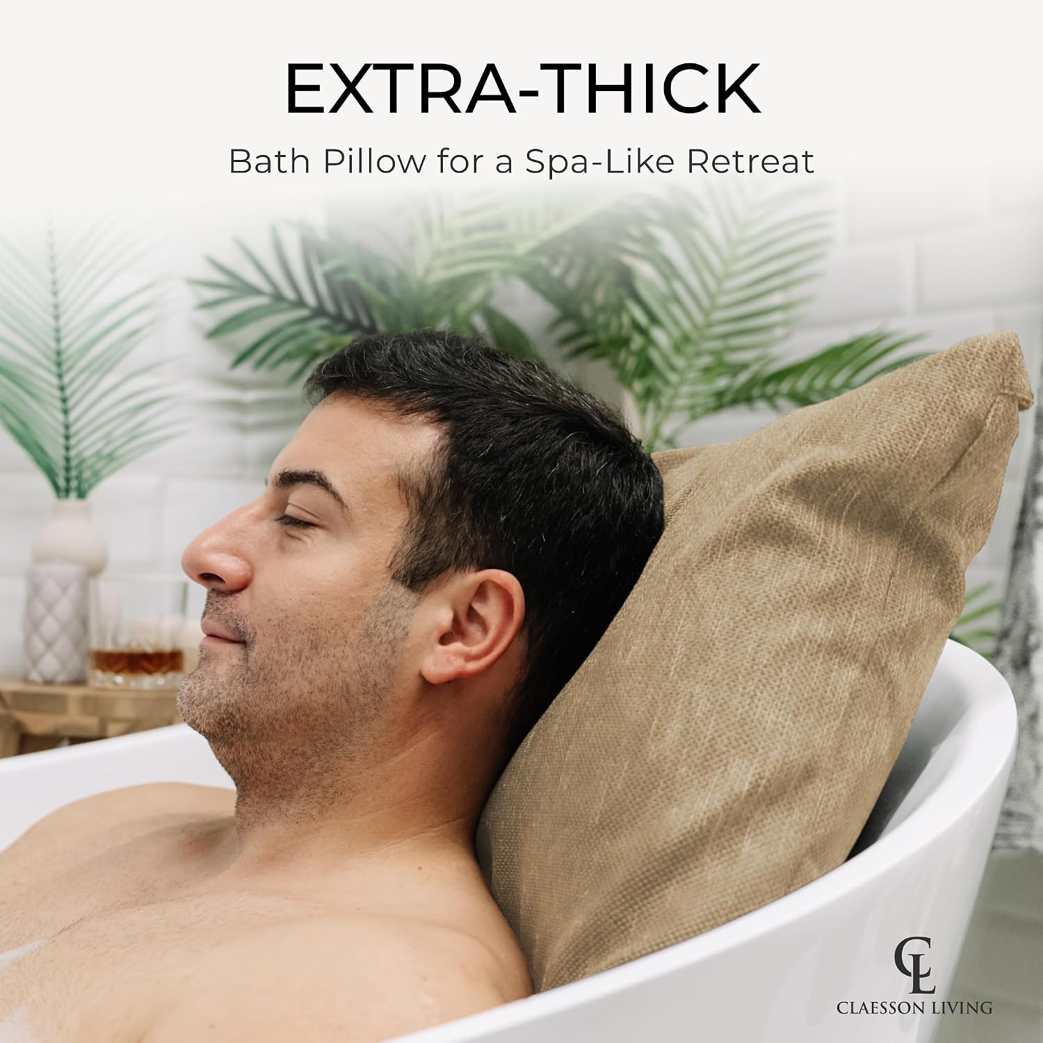 Detalle de Luxury Bath Pillow for Tub: Thick, Ergonomic Support for Comfort and Care