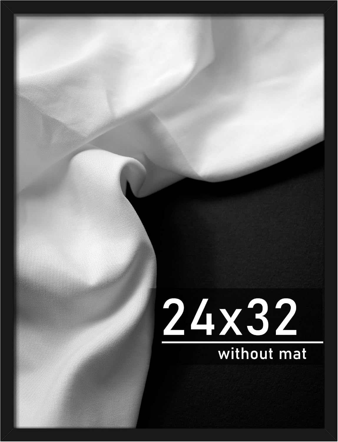 Detalle de Picrit 24x32 Poster Frame (Black) — Engineered Wood Picture Frame for Horizontal or Vertical Wall Mounting