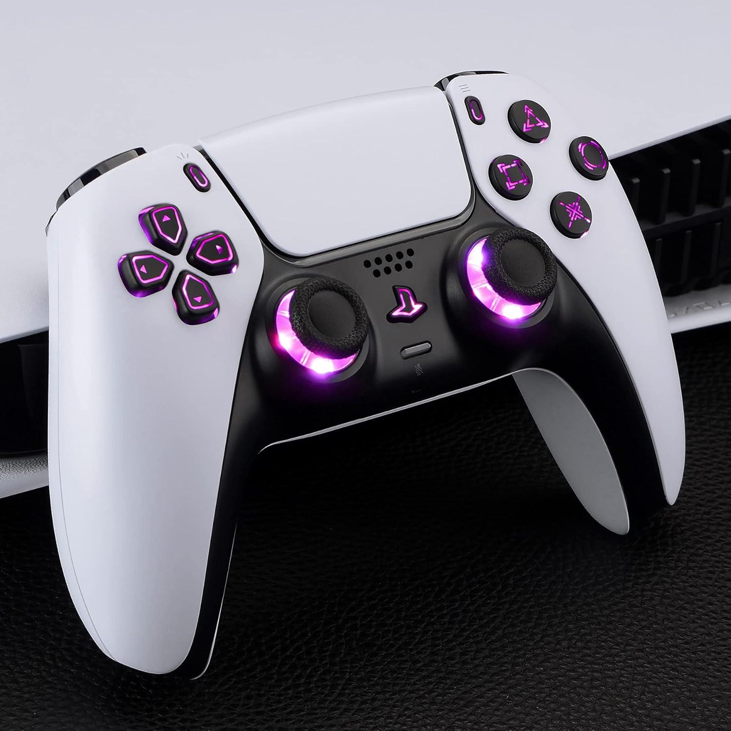 Thumbnail 6 de eXtremeRate 7 Colors 9 Modes Luminated Dpad Thumbsticks + Home/Face Buttons Kit for PS5 Controller (BDM-030/040/050) – LED Upgrade