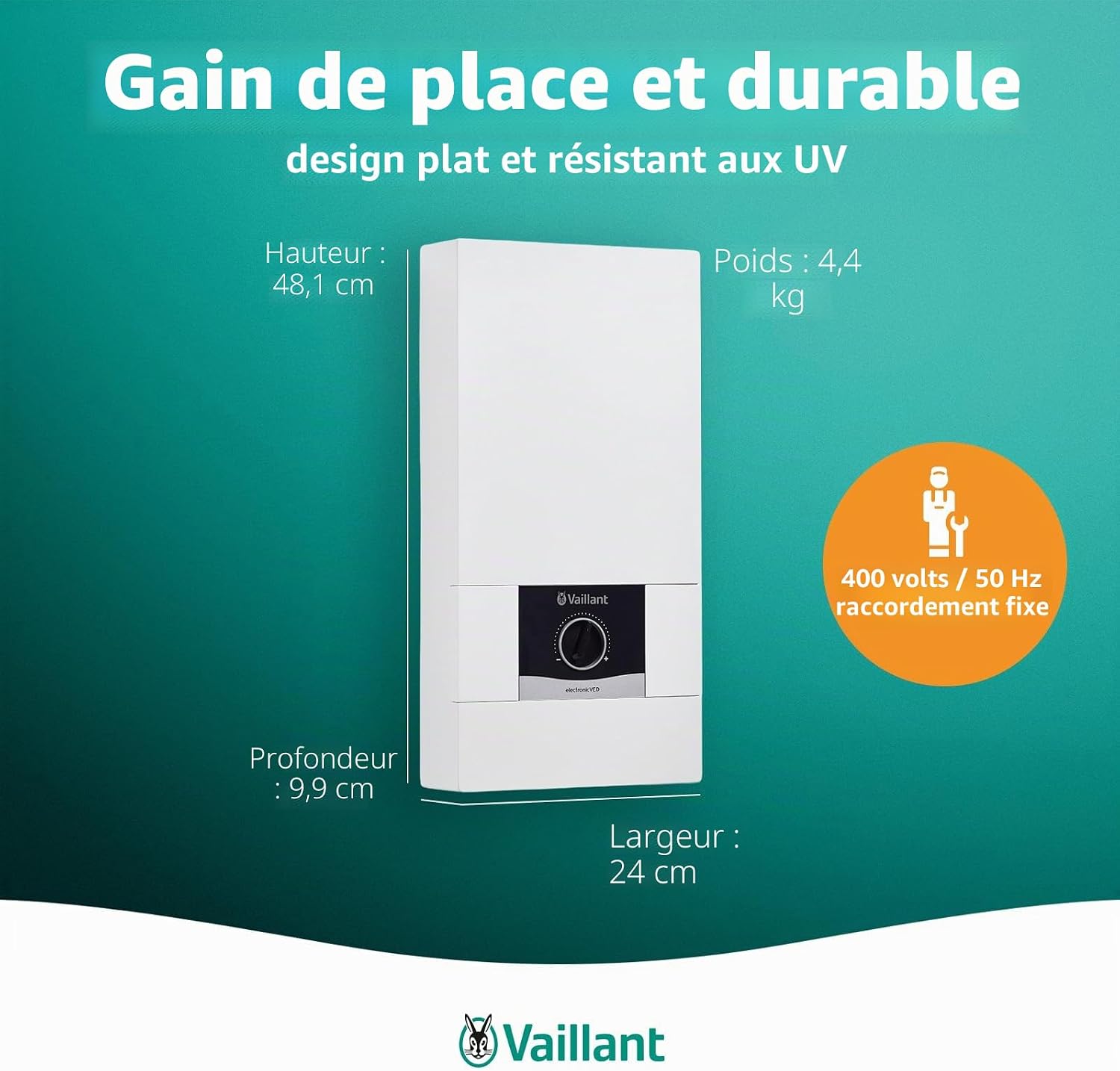 Thumbnail 4 de Vaillant Chauffe-eau électronique VED E 21/8 — eau chaude fiable et précise