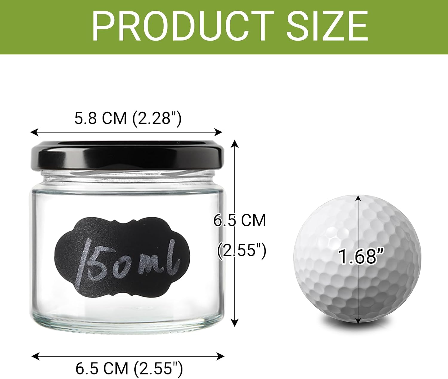 Detalle de YBCPACK 150ml jampotten, set van 24 glazen potjes met schroefdeksel