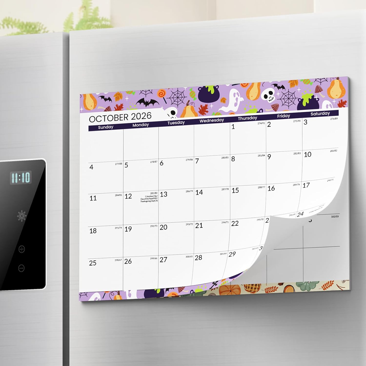 Detalle de SUNEE Magnetic Refrigerator Calendar, 18-Month, 8.5 x 11 Inches, 2026–2028