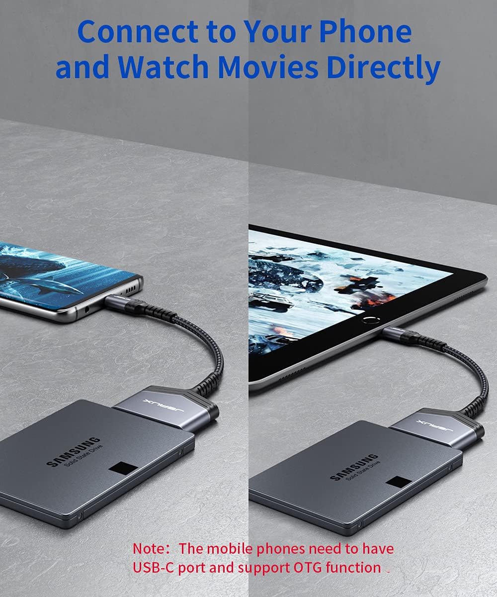 Thumbnail 4 de JSAUX SATA to USB C Cable: 2.5” SATA SSD/HDD External Converter (USB-C 3.1) – Aluminium Shell