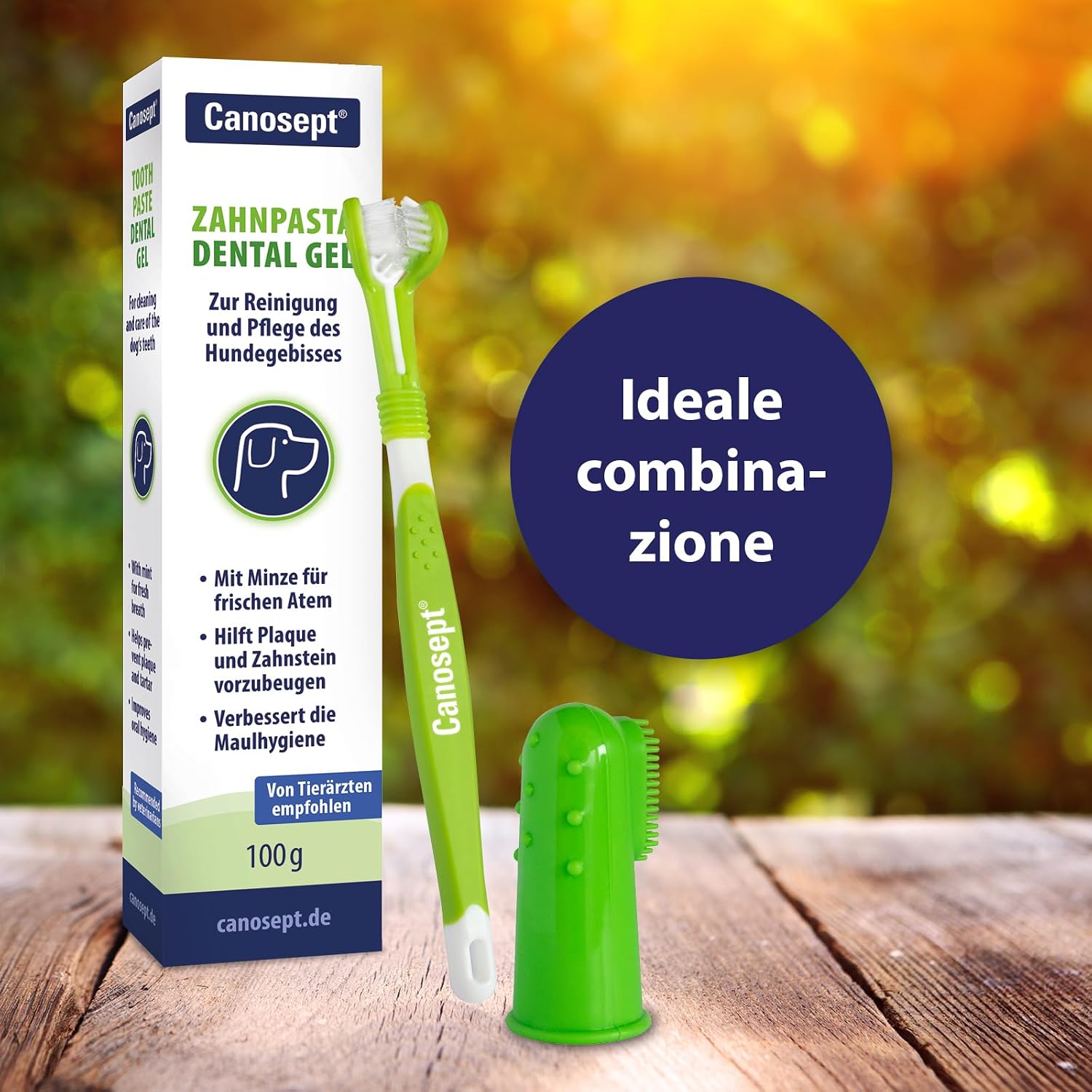 Detalle de Canosept dentifricio per cani 100g: pulizia denti cane e alito fresco, senza zuccheri, fluoro o xilitolo