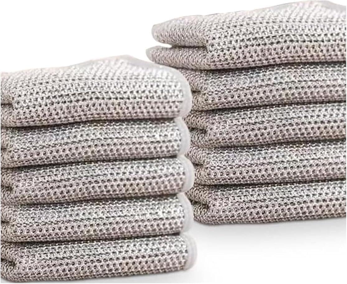 Detalle de QZLSAYSL Chiffon de nettoyage en fil métallique – 20 pièces 20x20 cm