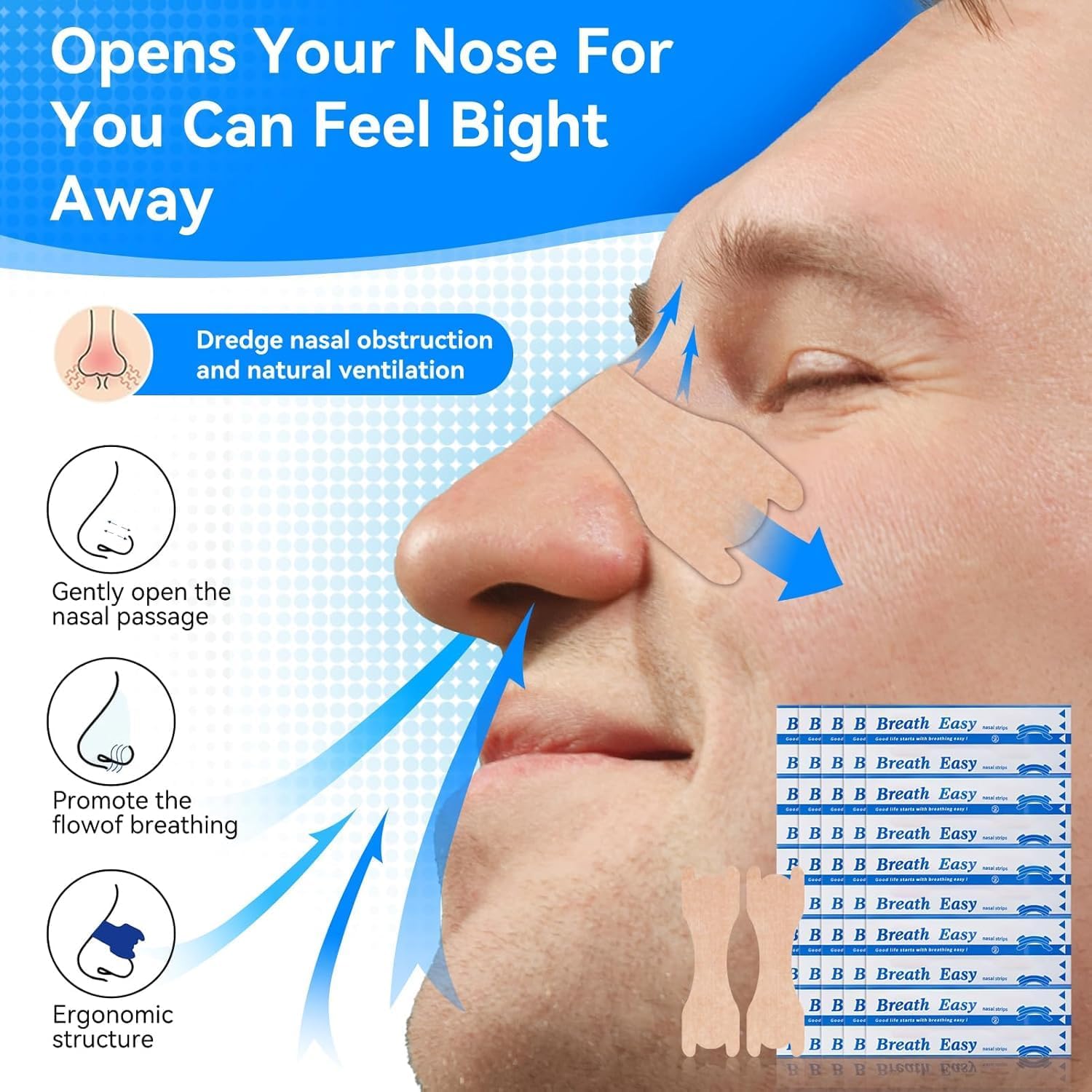 Thumbnail 1 de Nasenpflaster Nasal Strips für besseres Atmen – 60er Pack Schnarchstopper von (Hersteller nicht angegeben)