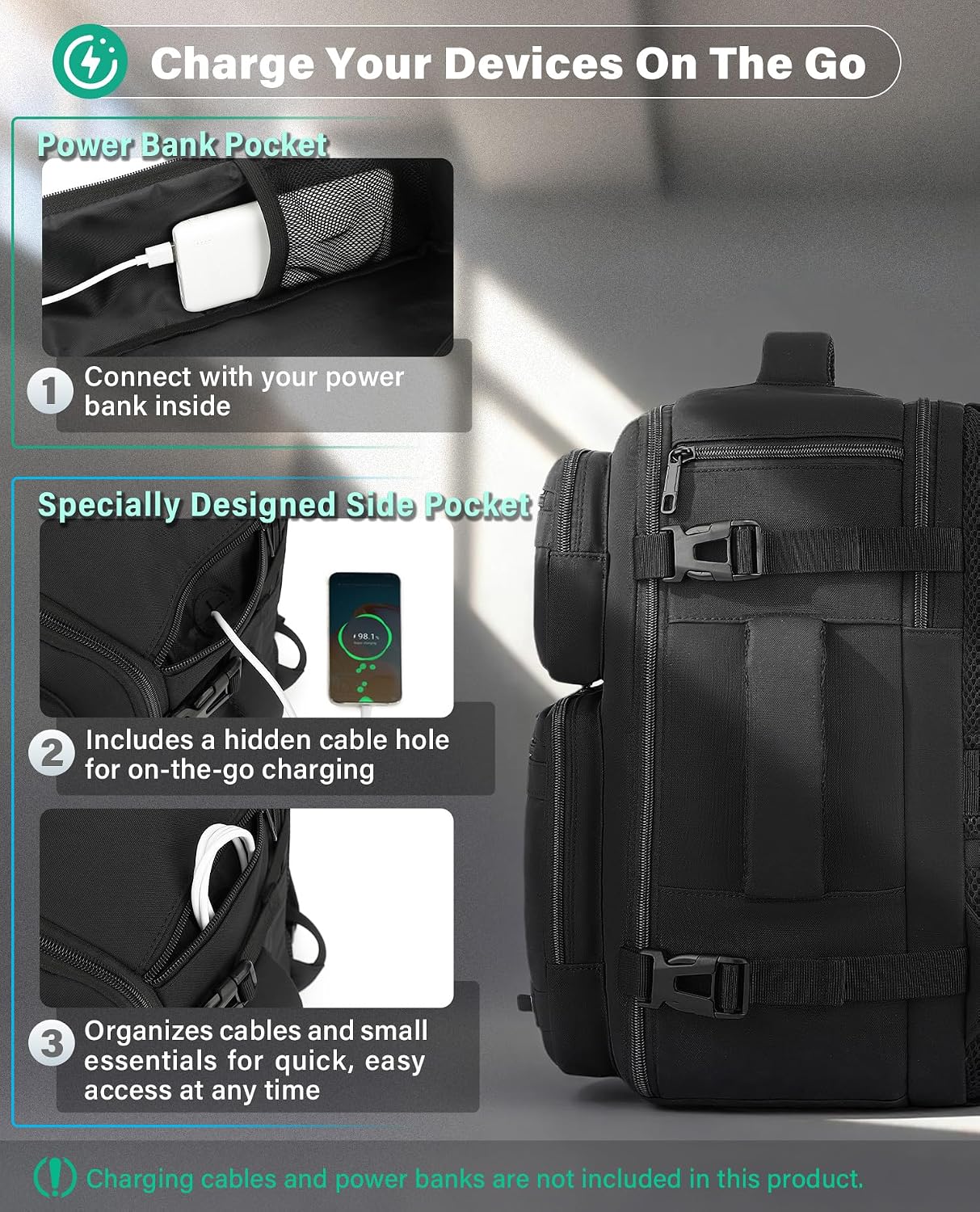 Thumbnail 6 de VANKEV Cabin Bag 24L 40x30x20 for Ryanair