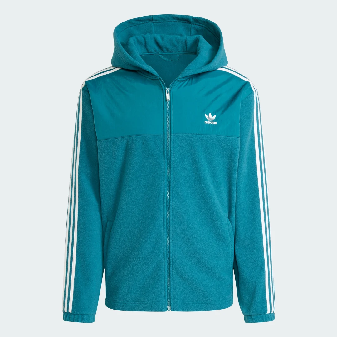 Thumbnail 3 de Chaqueta con capucha Adicolor Teddy Fleece 3 bandas de Adidas – turquesa