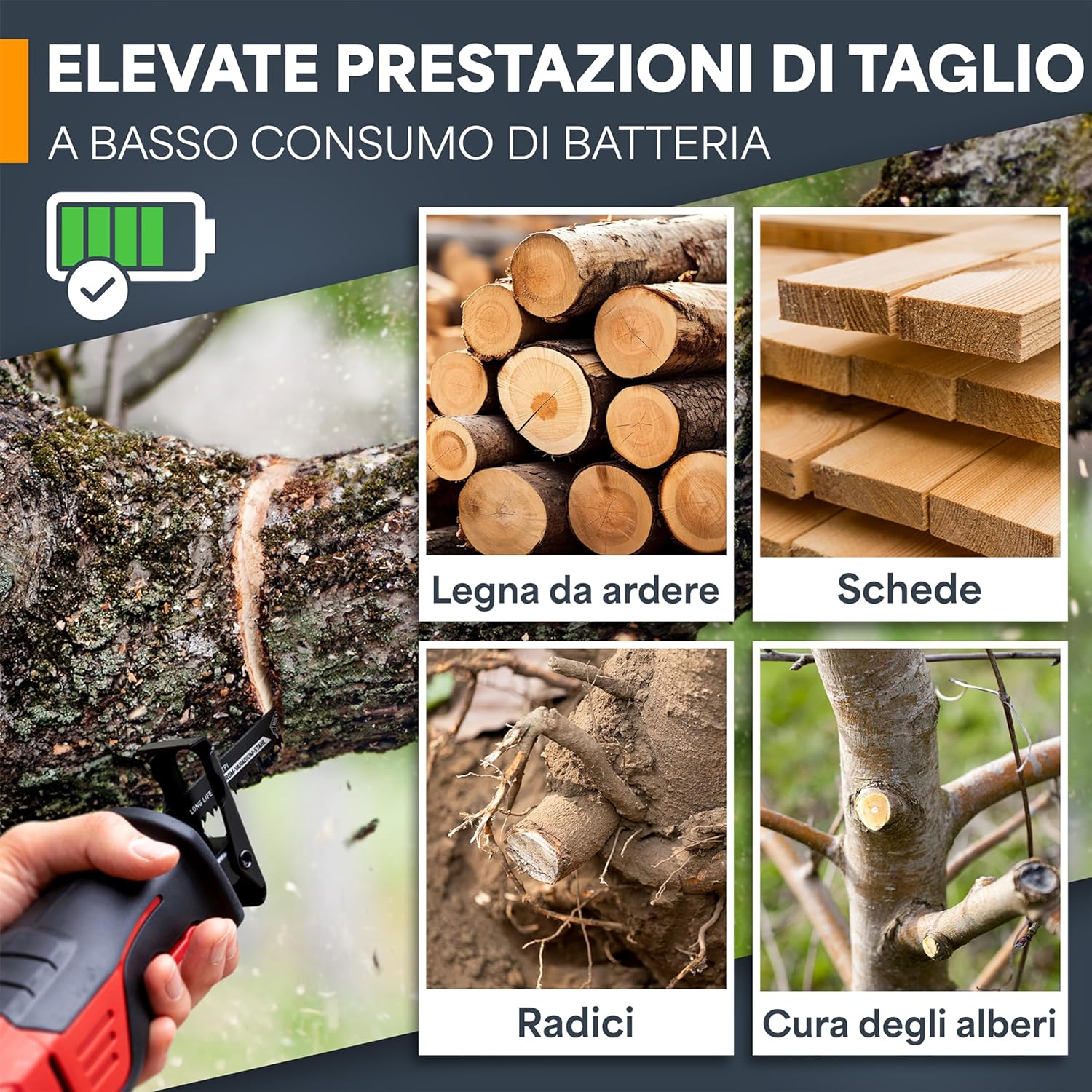 Thumbnail 1 de BAURIX Lame per Seghetto SHARK 300 mm – 5 pezzi, 5 TPI: taglio rapido e pulito del legno