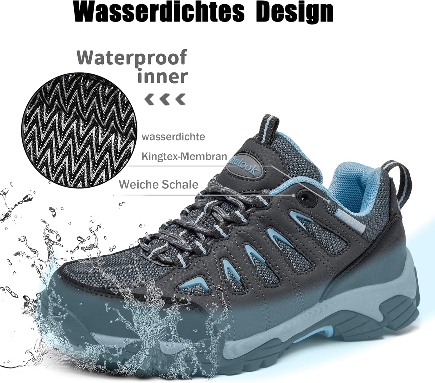 Thumbnail 4 de SHULOOK Wanderschuhe Damen wasserdicht & leicht – Outdoor-Trekkingschuhe fürs Gelände