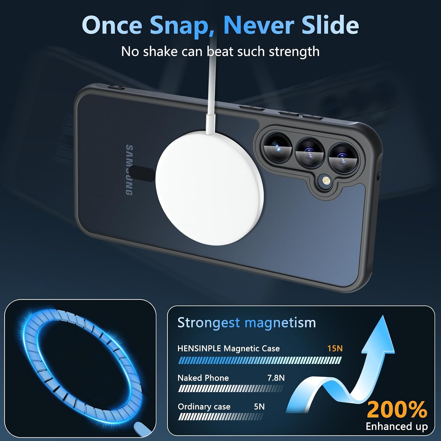Detalle de Hensinple Samsung S23 FE Case with 9H Glass