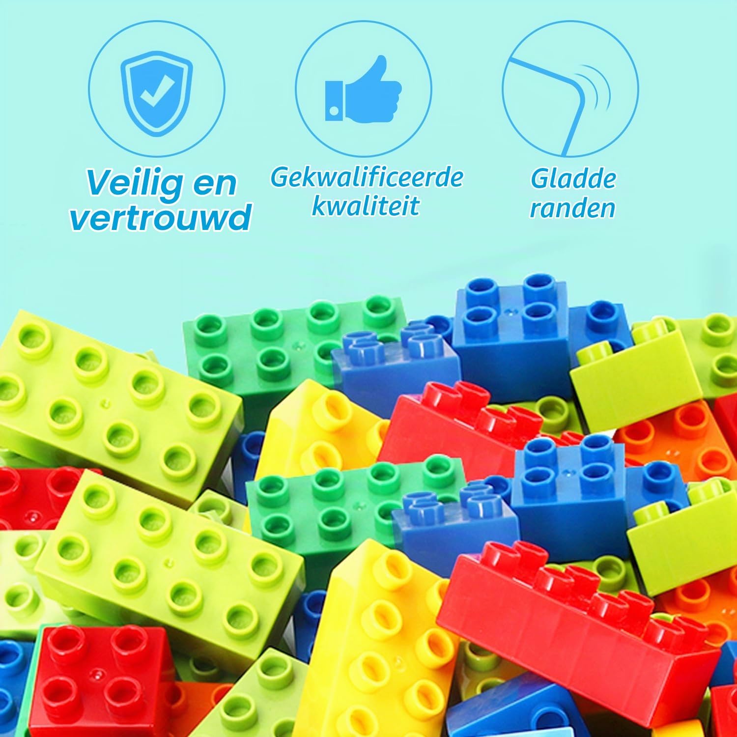 Detalle de Cabeeskii hbx-168 grote bouwstenen, 60 stuks in 6 kleuren en 2 formaten