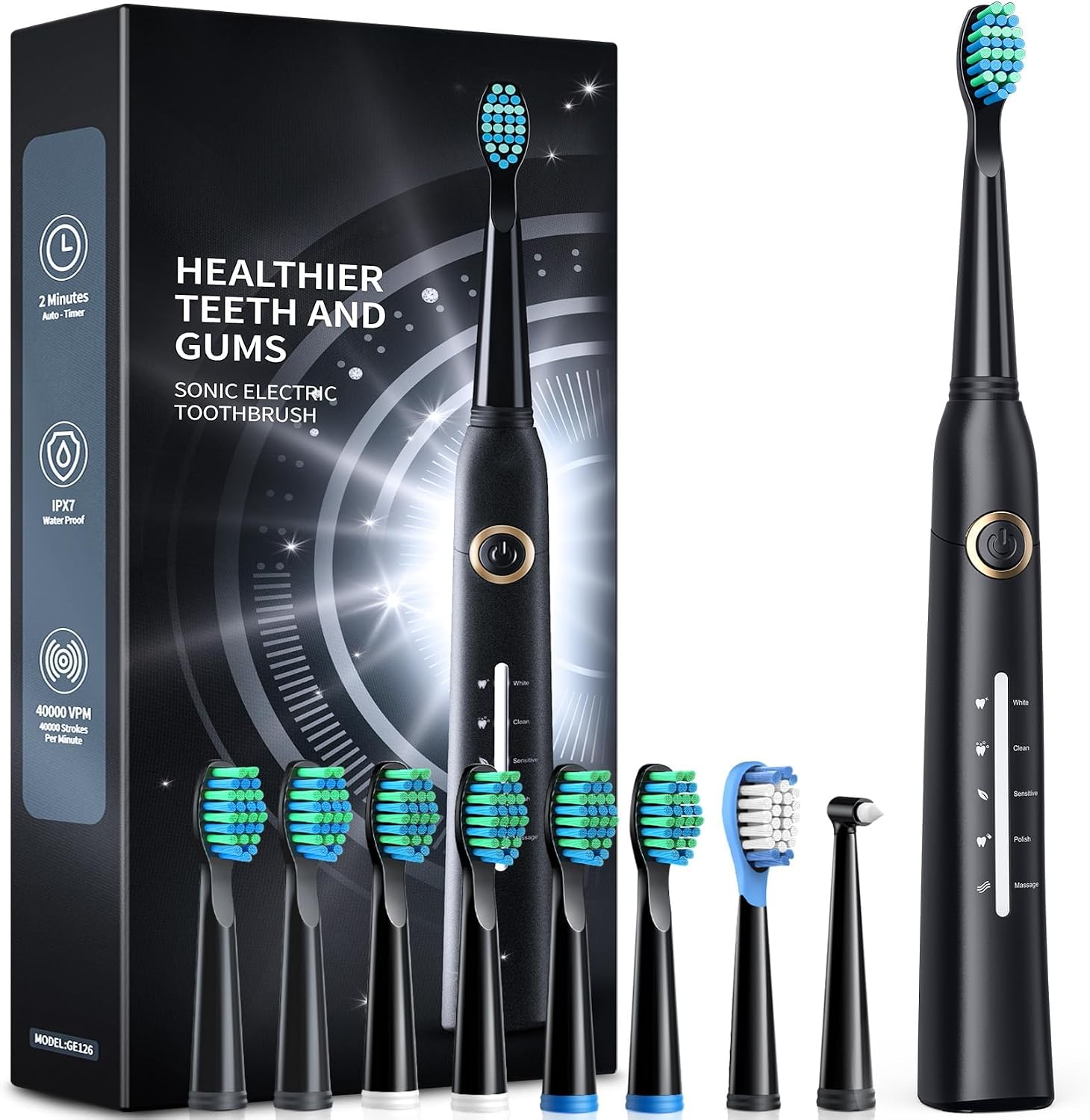Detalle de TEETHEORY Sonic Electric Toothbrush, Black