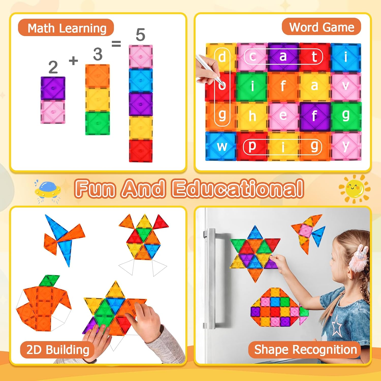 Thumbnail 4 de vatenick 100PCS Magnetic Building Blocks set for kids 🧩