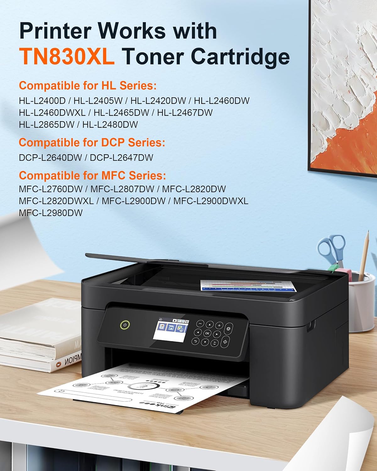 Detalle 2 de E-Z Ink Pro TN830XL TN830 Compatible Toner Cartridges, 4-Pack