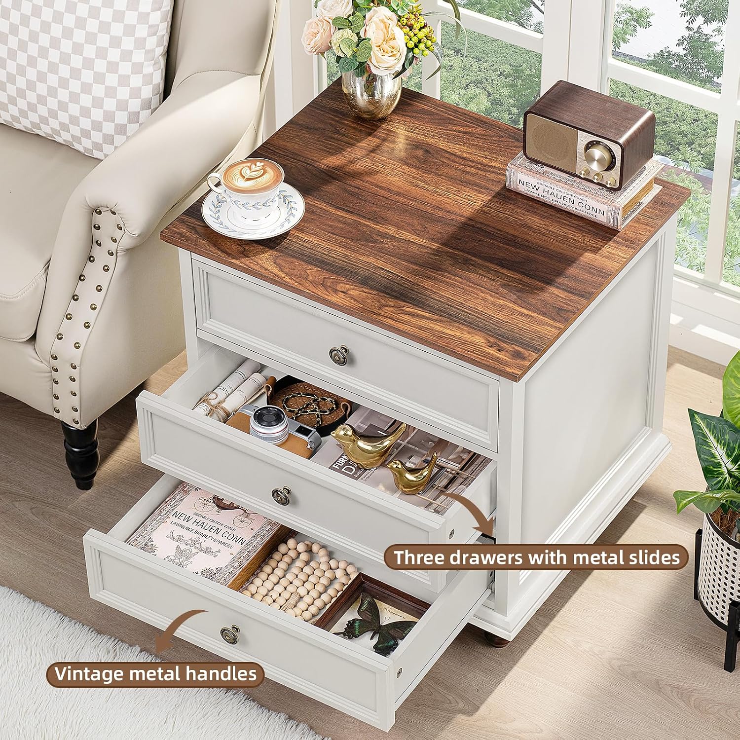 Detalle de Joaxswe Nightstand Set of 2, 24-Inch Wide