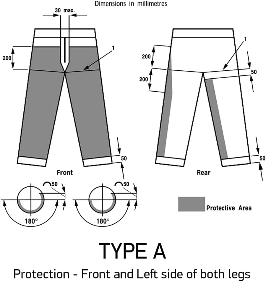 Detalle de Oregon Yukon Kettensägen-Schnittschutzhose Typ A, Klasse 1 – Größe XL (EU 54–56)