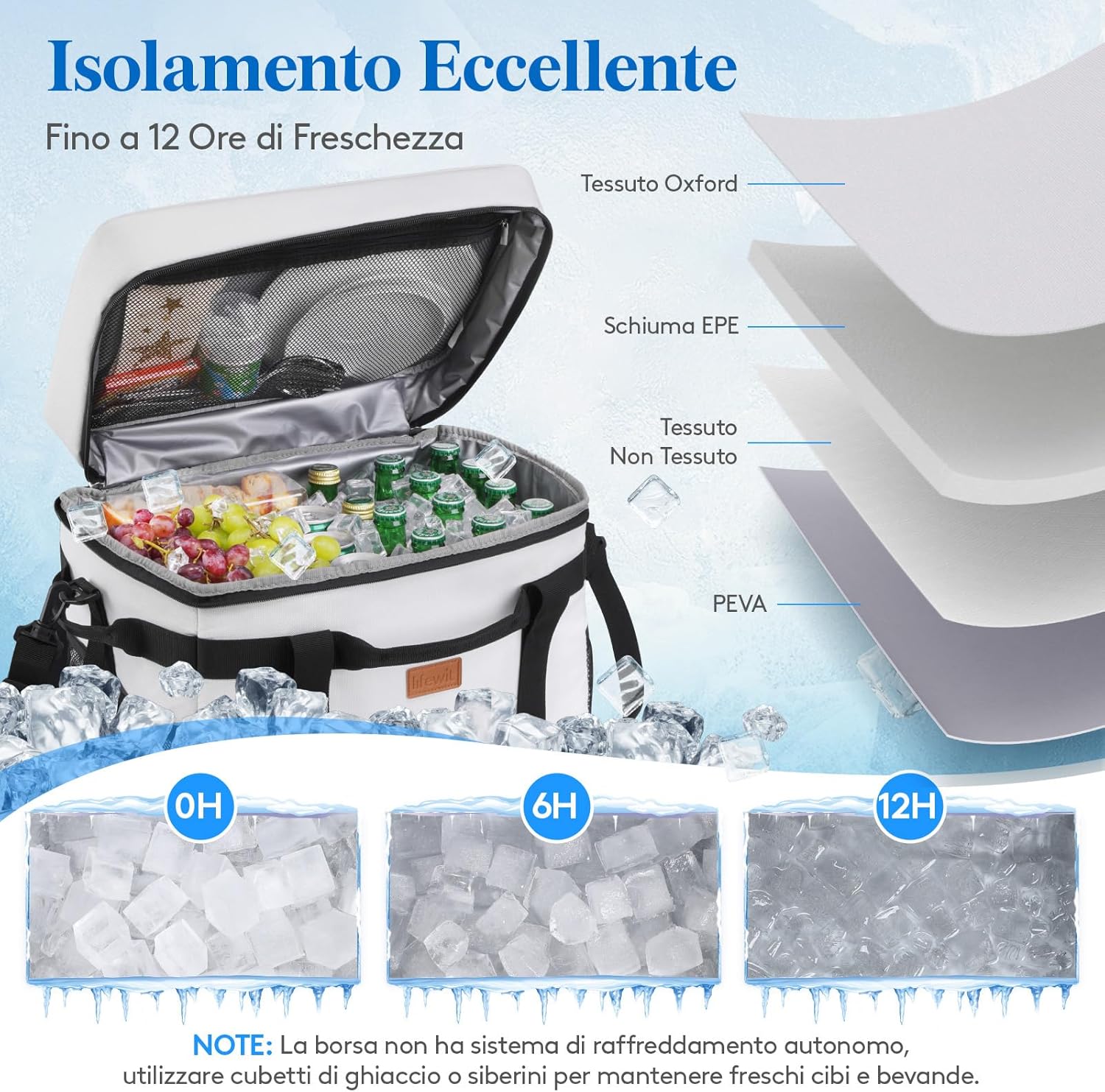 Thumbnail 2 de Lifewit Borsa Termica 40L: grande capacità e versatilità per pranzo, picnic e campeggio