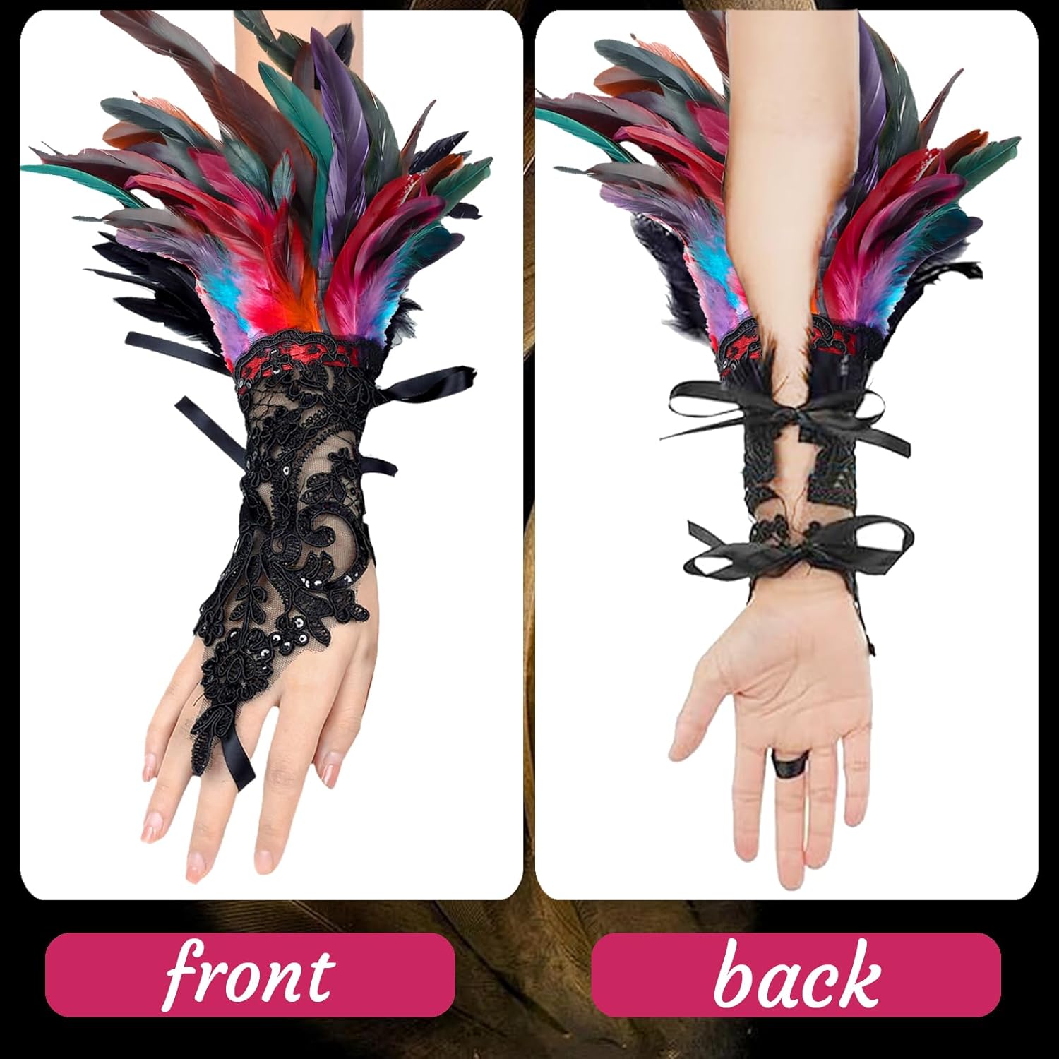 Thumbnail 3 de YOUYIKE Feder Manschetten Spitzenarmbänder 🎭