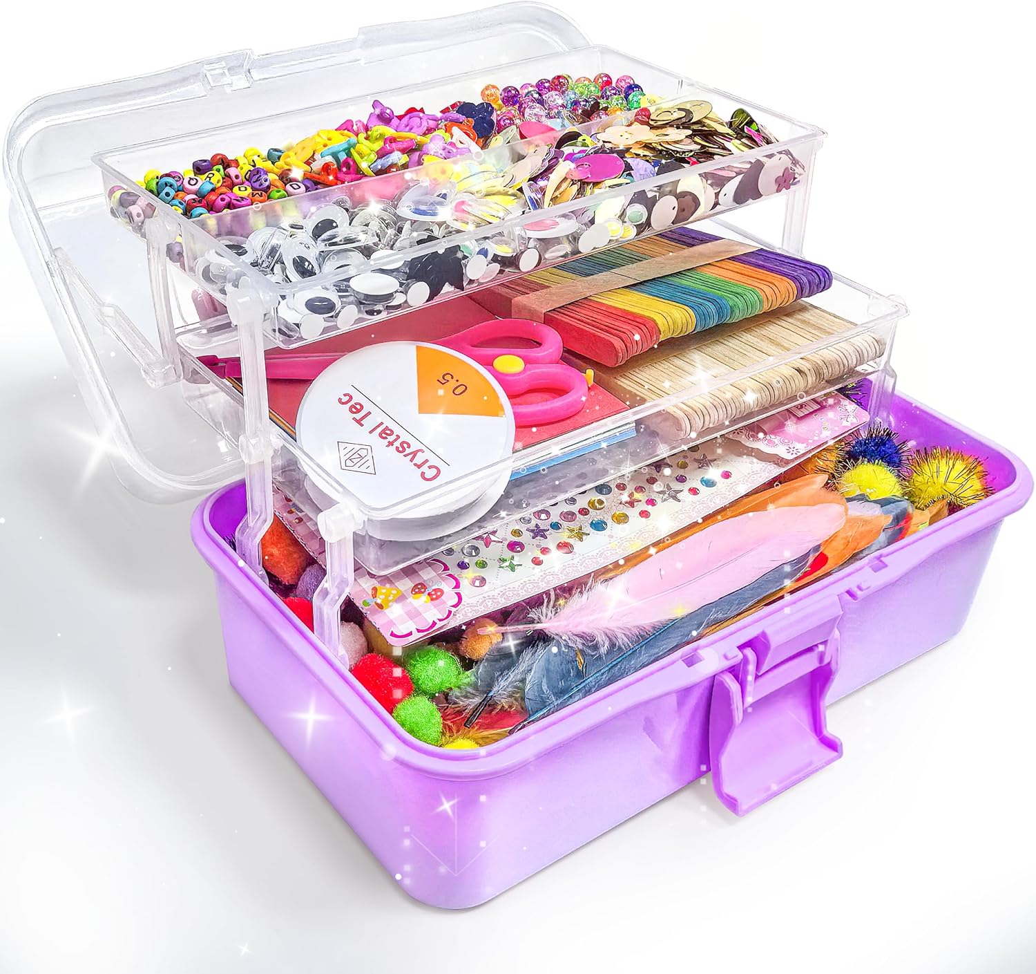 Imagen de obqo 3000+ pcs Art and Craft Box for Kids (Purple) – all-in-one creative set en OfertitasTOP