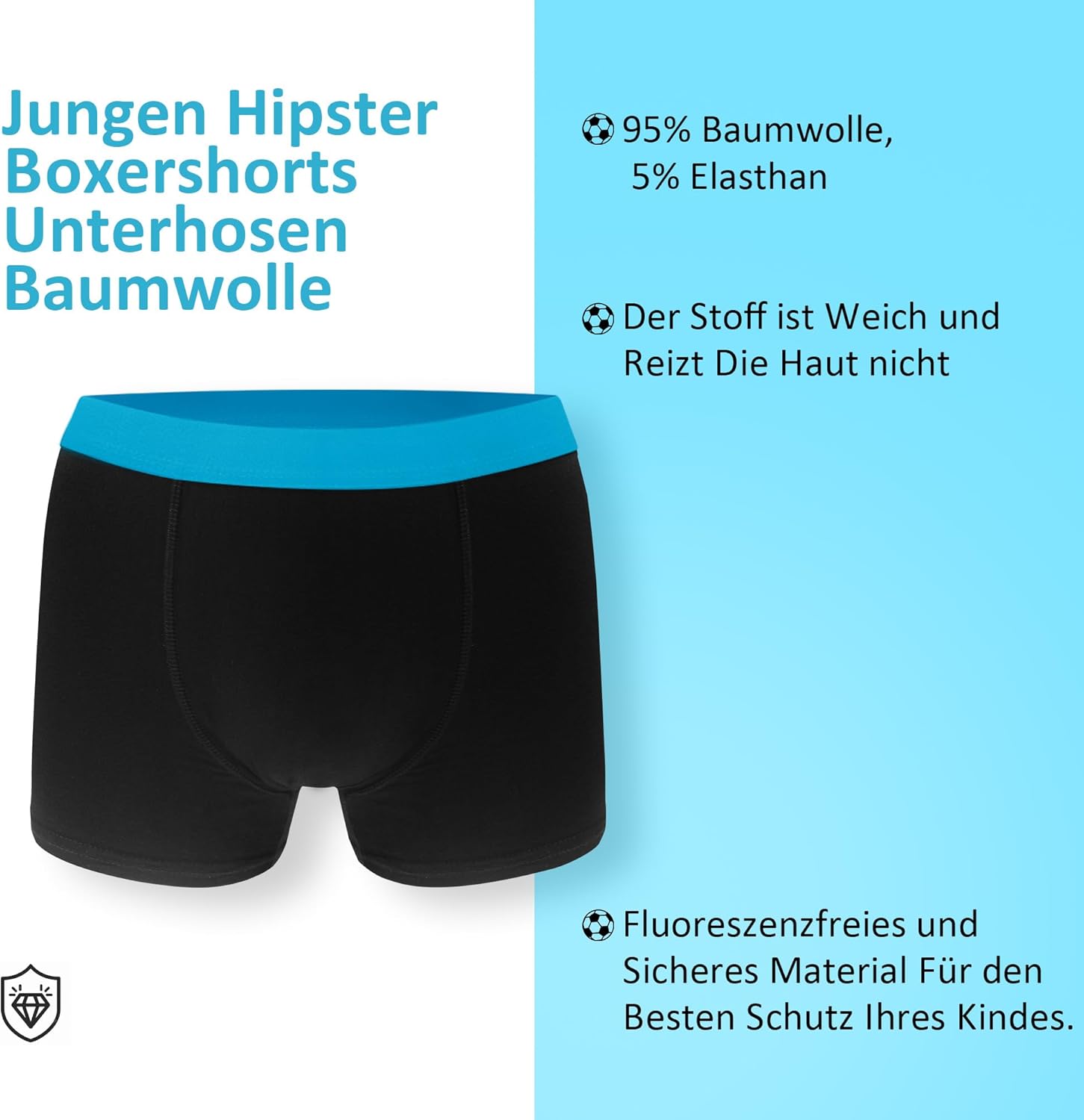 Thumbnail 3 de Lakpoau Jungen Boxershorts 12er Pack aus Baumwolle (Größen 134–176)