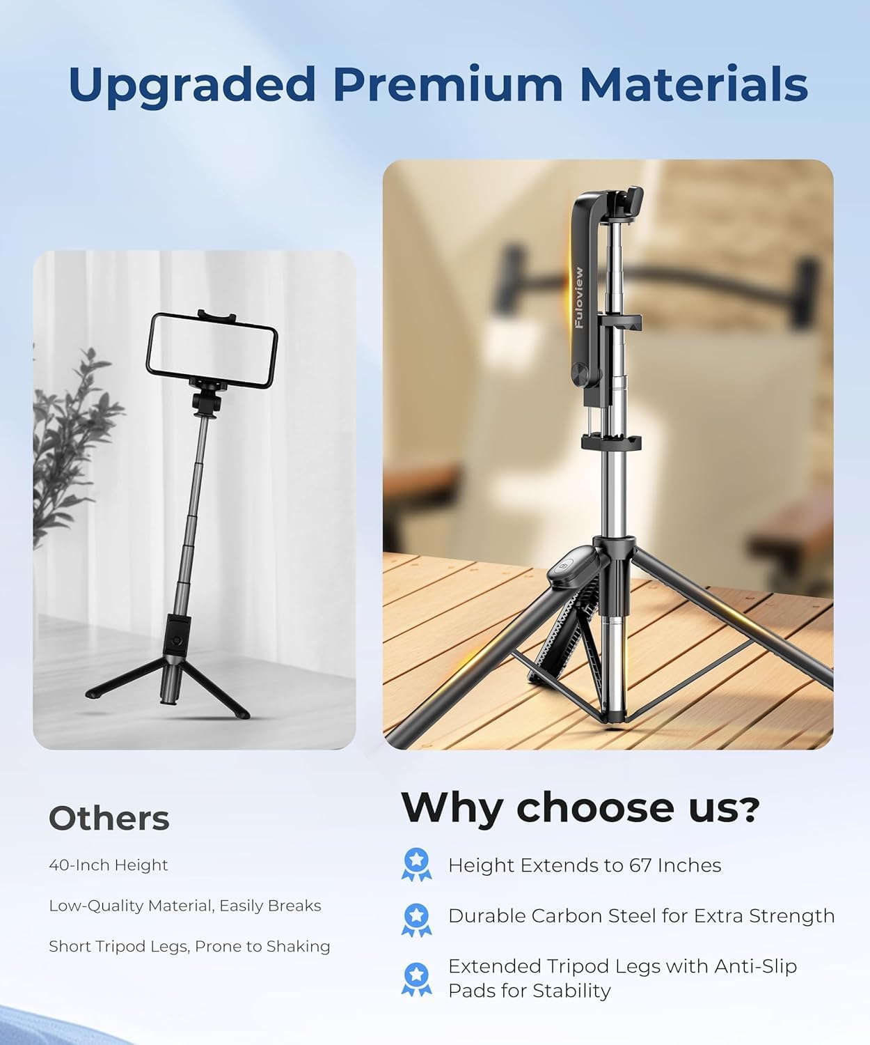 Thumbnail 5 de Fuloview 67" Selfie Stick Tripod