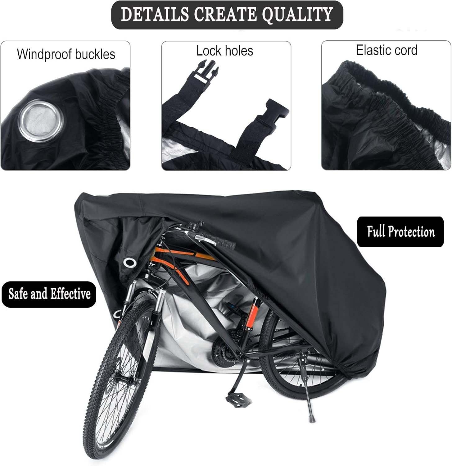 Detalle de Housse de Vélo Elezenioc 190T Nylon – Protection extérieure pour 2 vélos jusqu’à 29