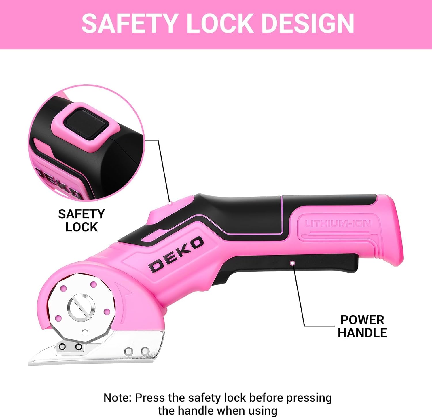 Thumbnail 6 de DEKOPRO Rechargeable Electric Box Cutter with 2 Blades (Type-C Charging, LED, Safety Lock)