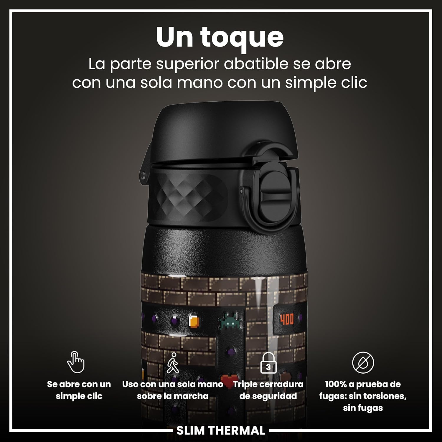 Detalle de ION8 Botella Agua Inoxidable Térmica 500ml 🚰 A prueba de fugas