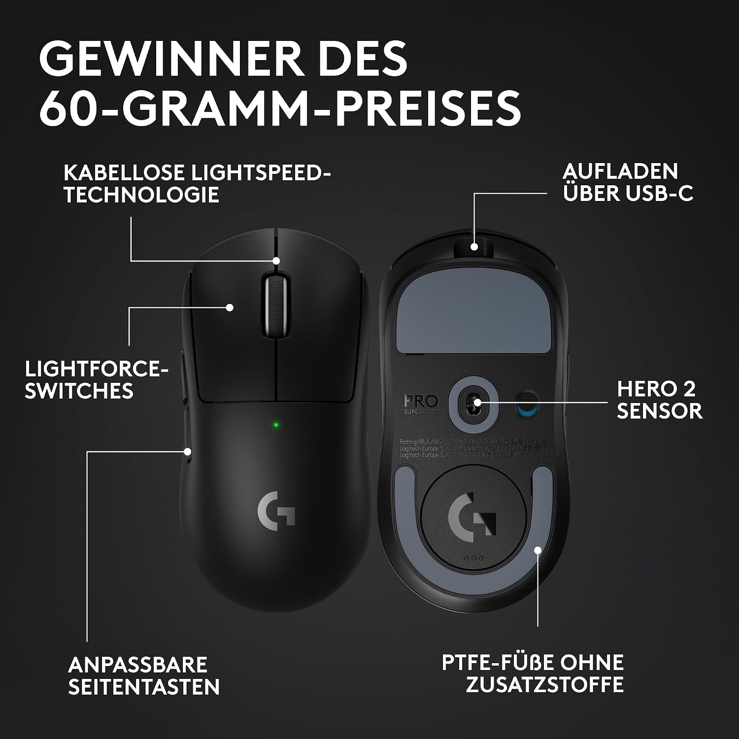 Thumbnail 6 de Logitech G PRO X SUPERLIGHT 2 kabellose Gaming-Maus