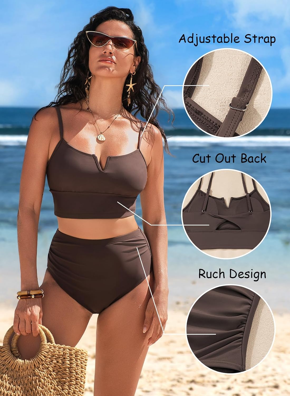 Thumbnail 4 de Herseas High Waisted Bikini Set with V Wire