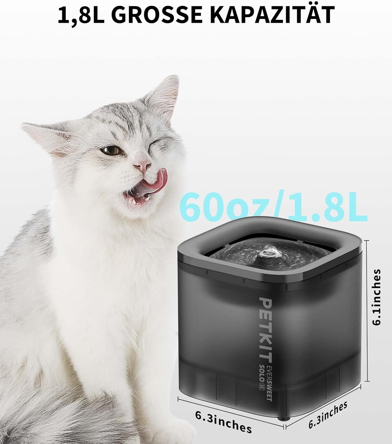 Thumbnail 5 de PETKIT CYBERTAIL 1,85 L Trinkbrunnen für Katzen und Hunde