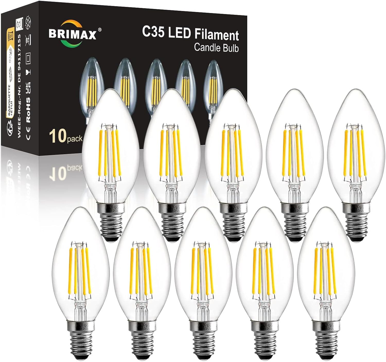 Detalle de Brimax E14 LED candle bulbs 6W