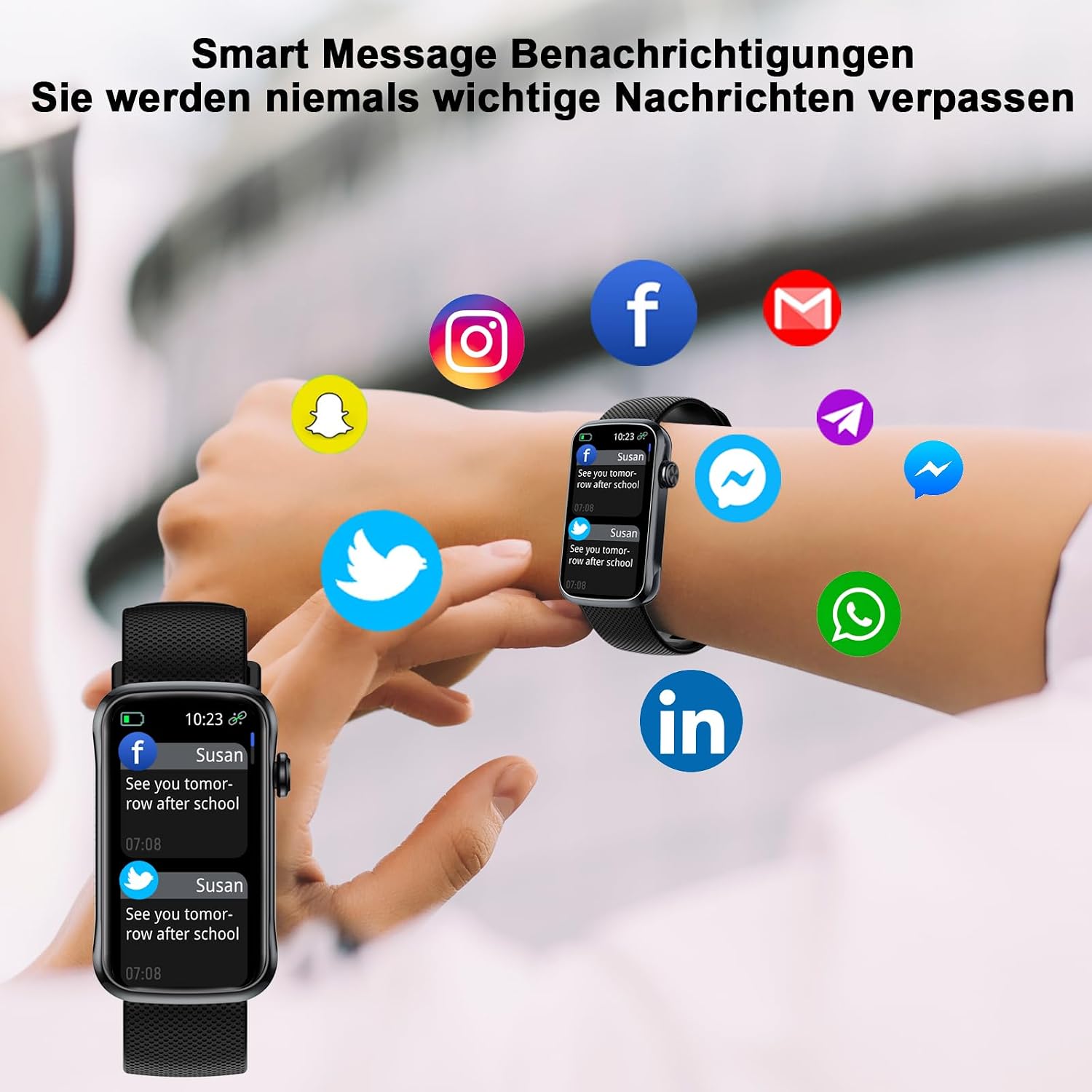 Detalle de Motast Smartwatch Herren/Damen 2026 – 1,57" HD Display, 123+ Sportmodi, IP68, Bluetooth 5.4, SpO2/HR/Schlafmonitor