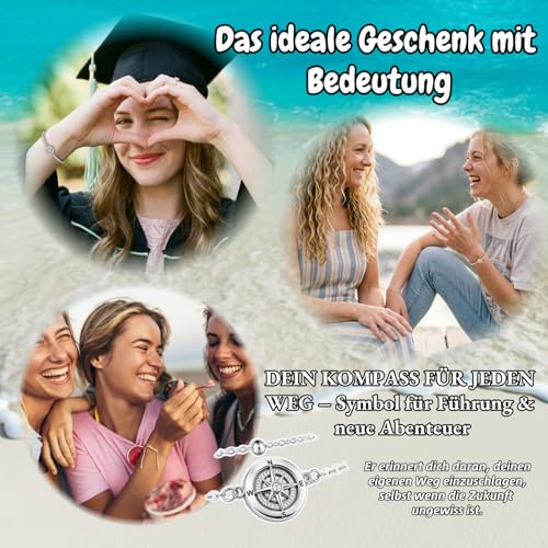 Thumbnail 6 de Gkmamrg Kompass Fußkettchen aus 925 Sterling Silber – Symbol für Führung & Abenteuer