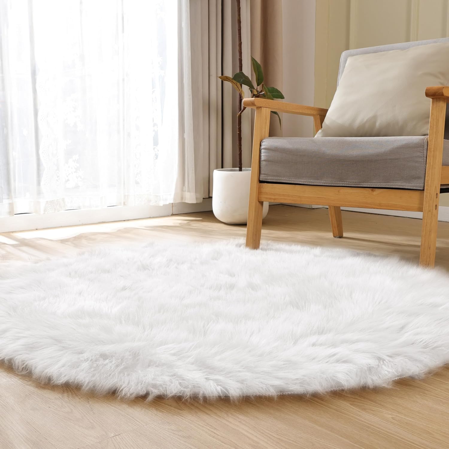 Detalle 2 de ORINOVA Tapis Rond 150 cm Blanc