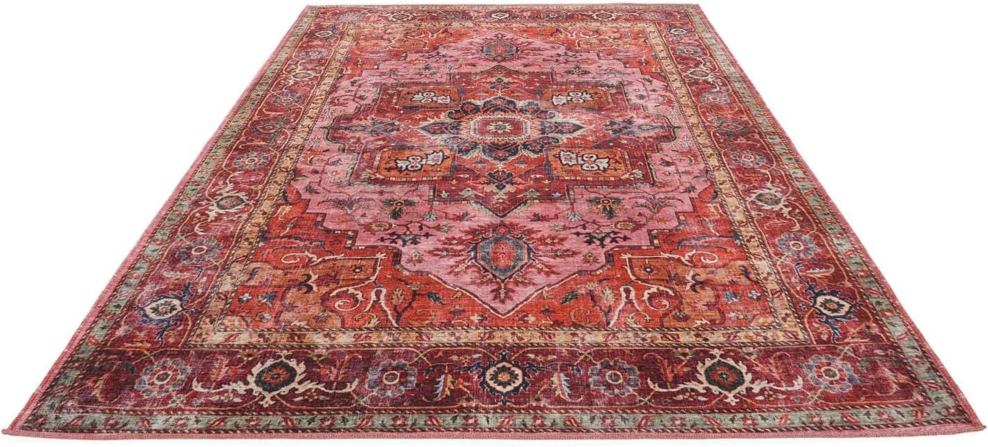 Detalle de RugVista Georgia Oriental tapijt 160 x 230 cm, rood/roze en laagpolig
