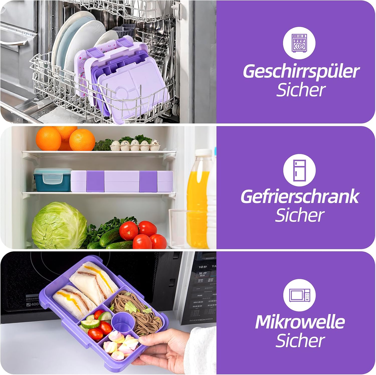 Thumbnail 4 de QCQHDU Brotdose 6 Fächer für Kinder