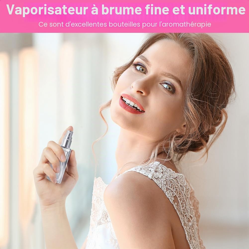 Thumbnail 6 de LOPHE lot de 6 flacons de parfum carrés de 20 ml avec pompe, vaporisateurs rechargeables pour voyages