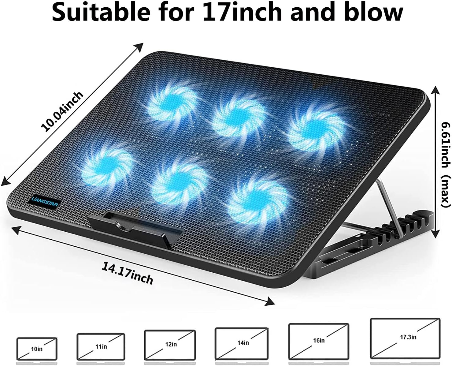 Thumbnail 3 de LIANGSTAR Laptop Cooling Pad 6‑fan, adjustable stand