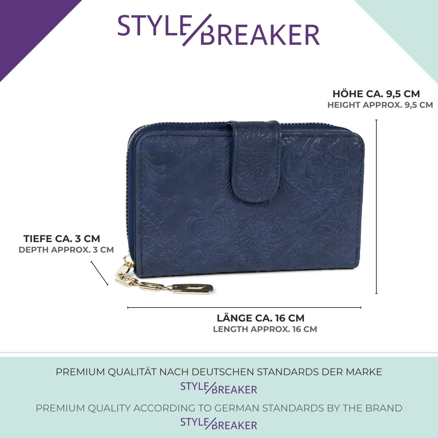 Detalle 2 de styleBREAKER Primavera/Estate 23 Moderno, Taglia Unica — Portafoglio compatto con stampa paisley e protezione RFID
