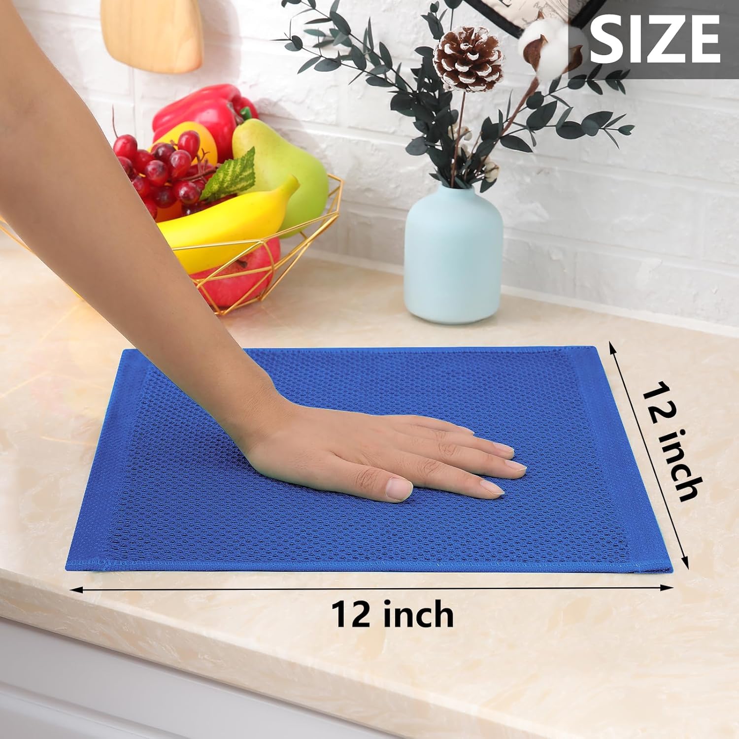 Thumbnail 4 de Homaxy 100% Cotton Dish Cloths 12 x 12, 8-pack