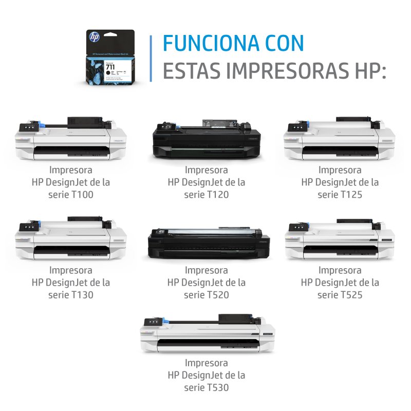 Thumbnail 1 de Cartucho de Tinta Original HP 711 DesignJet Amarillo (29 ml) para HP DesignJet T120/T520