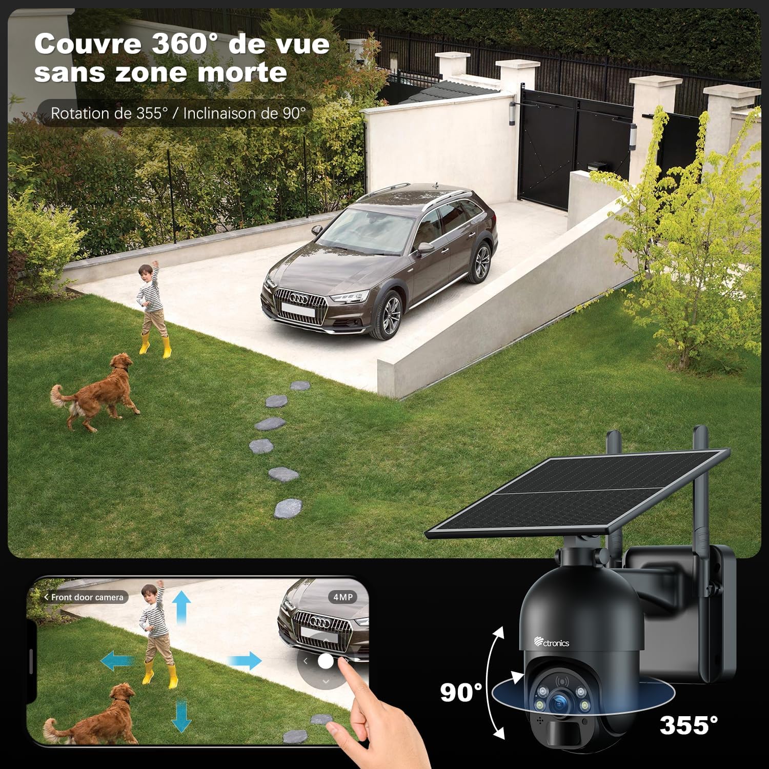 Detalle 2 de Ctronics Caméra Solaire 4G LTE 355° PTZ IP66