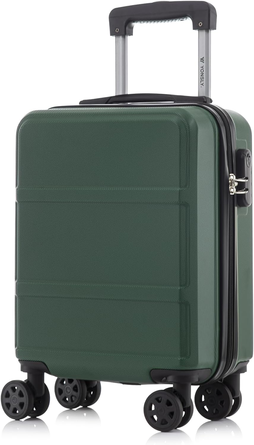 Detalle de YONSLY Trolley Reisekoffer Travel Suitcase mit 4 Rollen 360° (Hartschalen, Zahlenschloss) – S, Roségold