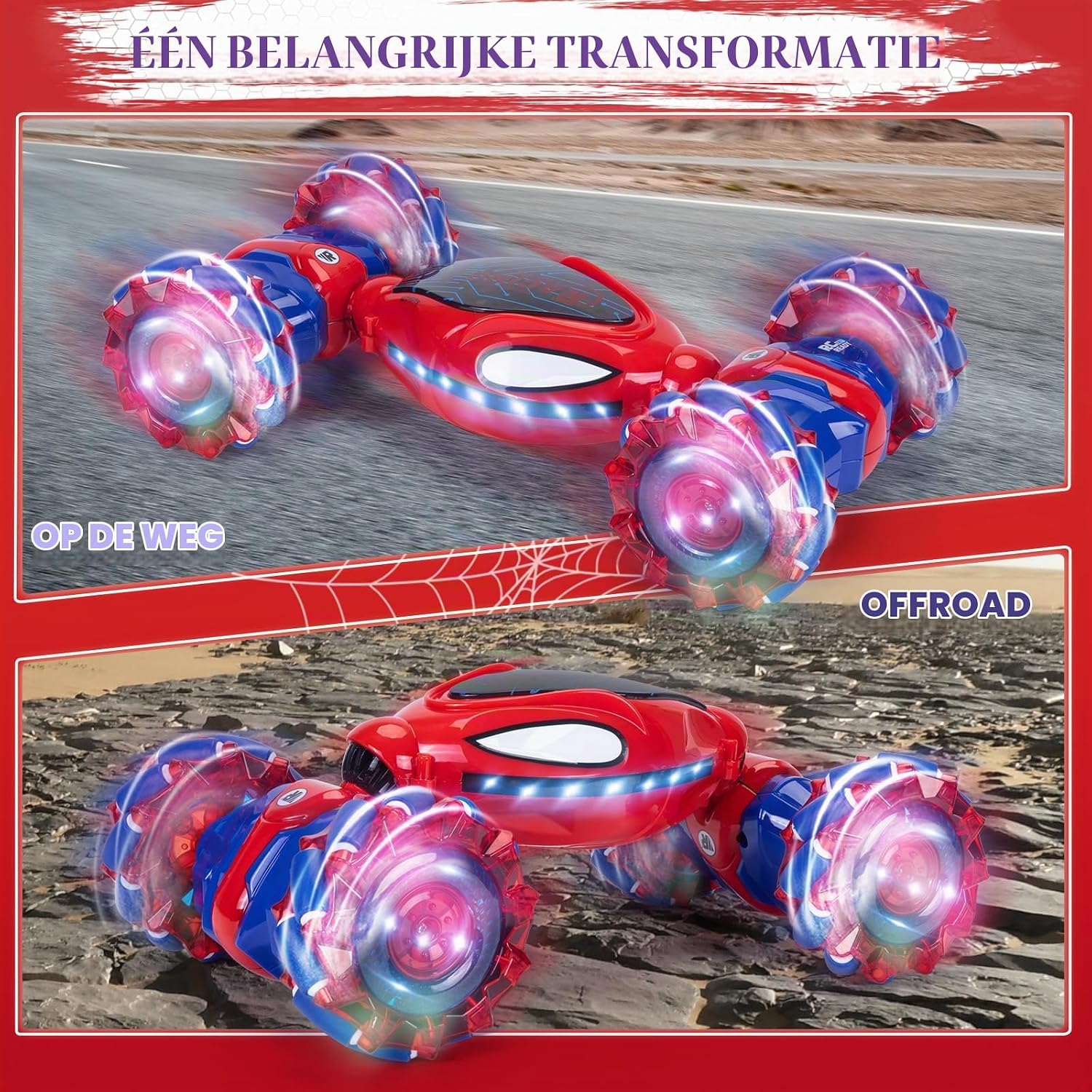 Thumbnail 2 de Ltteaoy LT25628-02 stunt-RC-auto met 360°-functie, vierwielaandrijving en ledverlichting