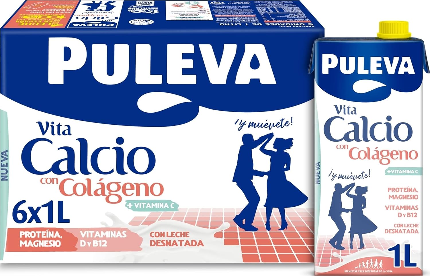 Detalle de Puleva Vita Calcio Leche desnatada 6x1L